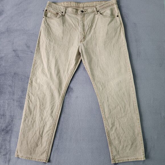 Wrangler Jeans Mens Size 40x30 Regular Fit 9WRGAKH Straight Tan Workwear Denim - Picture 1 of 9